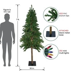Northlight 7 And 7.5 Feet Tall>7' Pre-Lit Alpine Artificial Christmas Tree - Multi Lights