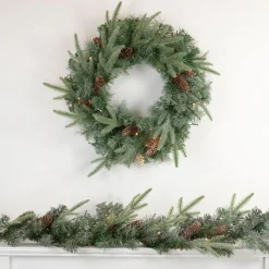Specialty Wreaths*Northlight 24" Pre-Lit Artificial Mixed Pine And Pine Cone Christmas Wreath