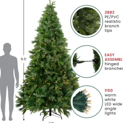 Northlight 9 And 9.5 Feet Tall>9.5' Pre-Lit Ashcroft Cashmere Pine Artificial Christmas Tree - Warm White Led Lights