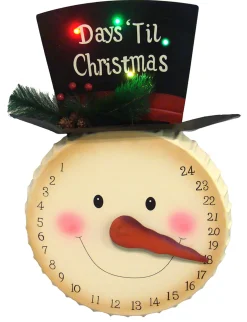 Advent Calendars*Sterling 20" Pre-Lit Beige And Black Artificial Christmas Snowman Advent Calendar