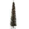 National Tree Company Black Trees>7' Pre-Lit Black Pencil Tinsel Artificial Christmas Tree, White Lights