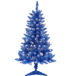 CC Christmas Decor Pre-Lit Traditional Trees>4' Pre-Lit Blue Artificial Christmas Tree With Clear Lights