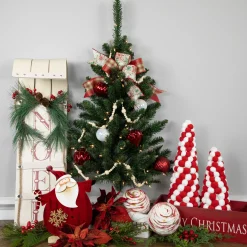 Northlight 3 And 3.5 Feet Tall>3' Pre-Lit Buffalo Fir Artificial Christmas Wall Or Door Tree, Clear Dura Lights