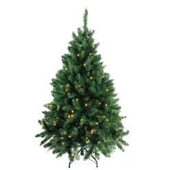 Northlight 4 And 4.5 Feet Tall>4.5' Pre-Lit Buffalo Fir Full Artificial Christmas Tree - Warm White Led Lights