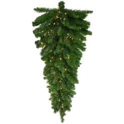 Pre-Lit Teardrops*Northlight 42" Pre-Lit Canadian Pine Artificial Christmas Teardrop Door Swag - Clear Lights