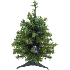 Northlight 2.5 Feet Tall And Smaller>18" Pre-Lit Canadian Pine Artificial Christmas Tree - Multicolor Lights