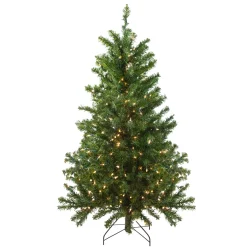Northlight 4 And 4.5 Feet Tall>4' Pre-Lit Canadian Pine Medium Artificial Christmas Tree - Clear Lights