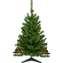 Northlight 3 And 3.5 Feet Tall>3' Pre-Lit Canadian Pine With Pine Cones Artificial Christmas Tree - Clear Lights