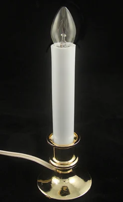 Hofert 8" Pre-Lit Clear And White C7 Flame-Less Christmas Candle Lamp