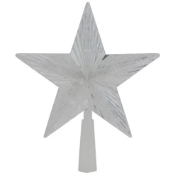 Star Tree Toppers*Northlight 8" Pre-Lit Clear Crystal Star Christmas Tree Topper - Clear Led Lights