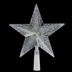 Star Tree Toppers*Northlight 8" Pre-Lit Clear Crystal Star Christmas Tree Topper - Clear Led Lights