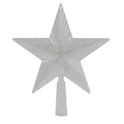 Star Tree Toppers*Northlight 8" Pre-Lit Clear Crystal Star Christmas Tree Topper - Multicolor Led Lights
