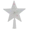 Star Tree Toppers*Northlight 7.5" Pre-Lit Clear Jeweled Star Battery Operated Christmas Tree Topper - Multicolor Lights
