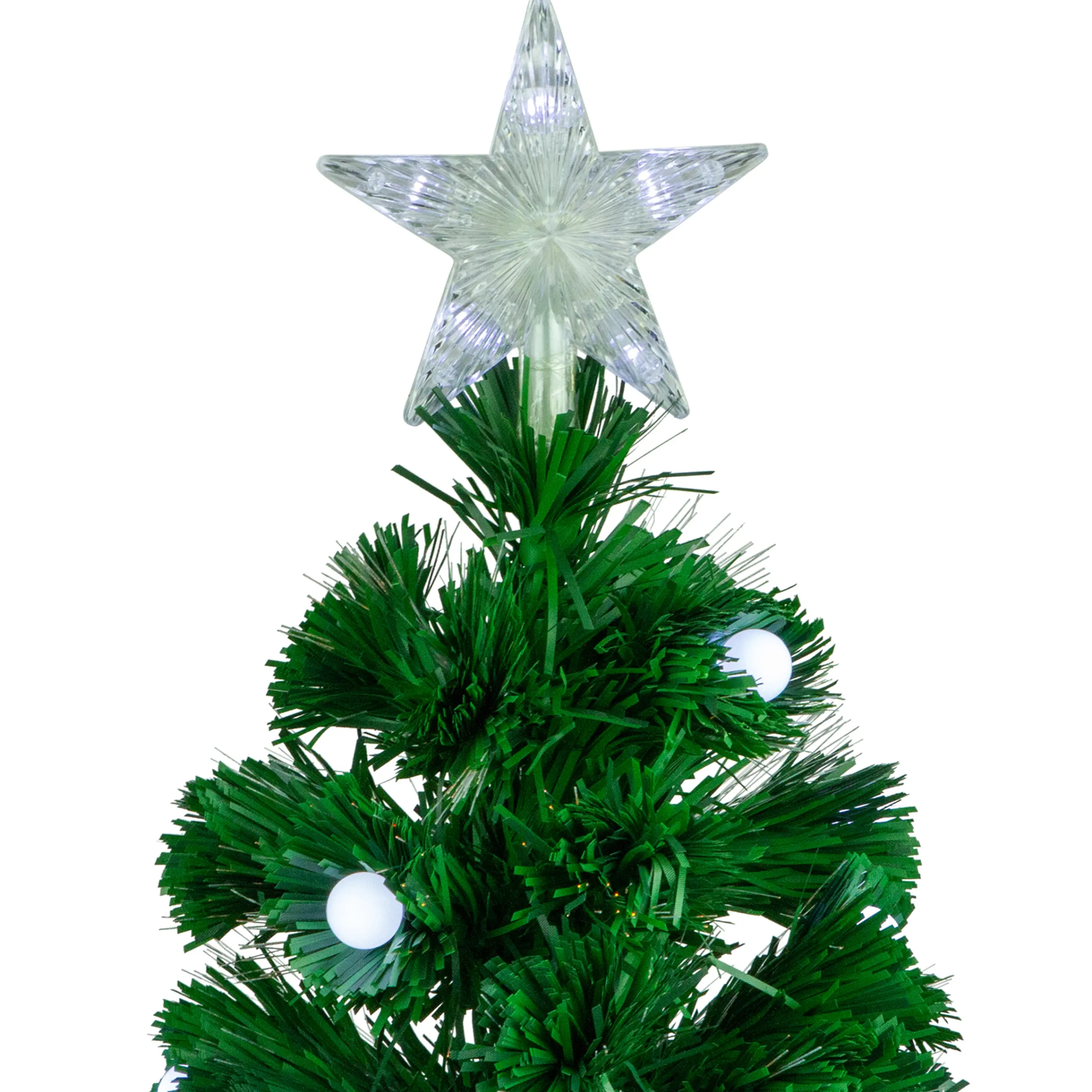 Northlight Fiber Optic Trees>3' Pre-Lit Color Changing Fiber Optic Artificial Christmas Tree With Balls