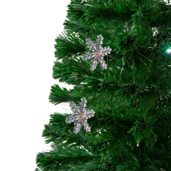 Northlight 4 And 4.5 Feet Tall>4' Pre-Lit Color Changing Fiber Optic Artificial Christmas Tree With Snowflakes