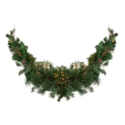 Pre-Lit Swags*Northlight 6' Pre-Lit Country Mixed Pine Artificial Christmas Swag - Clear Lights