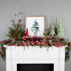 Pre-Lit Swags*Northlight 6' Pre-Lit Country Mixed Pine Artificial Christmas Swag - Clear Lights