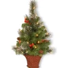 National Tree Company Wall Trees>3' Pre-Lit Crestwood Spruce Artificial Christmas Half Tree, White Led Lights