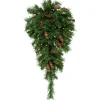 Pre-Lit Teardrops*Northlight 30" Pre-Lit Dakota Red Pine Artificial Christmas Teardrop Swag, Clear Dura Lights