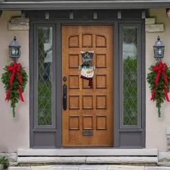 Pre-Lit Teardrops*Northlight 30" Pre-Lit Dakota Red Pine Artificial Christmas Teardrop Swag, Clear Dura Lights