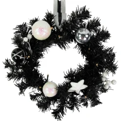 Specialty Wreaths*Northlight 16" Pre-Lit Decorated Black Pine Artificial Christmas Wreath, Cool White Led Lights
