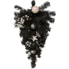 Pre-Lit Teardrops*Northlight 20" Pre-Lit Decorated Black Pine Artificial Teardrop Christmas Swag, Warm White Led Lights