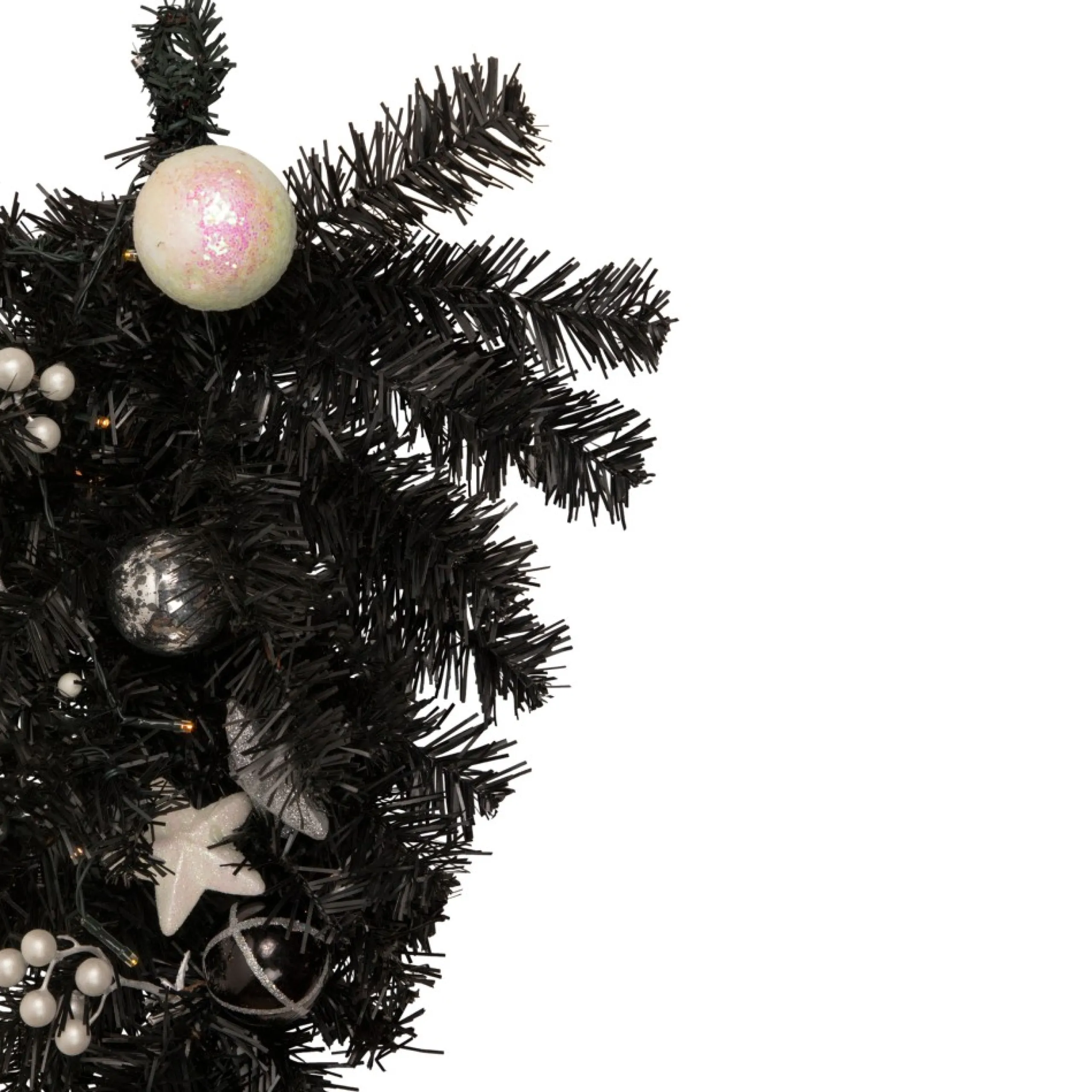 Pre-Lit Teardrops*Northlight 20" Pre-Lit Decorated Black Pine Artificial Teardrop Christmas Swag, Warm White Led Lights