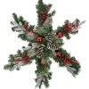 Specialty Wreaths*Northlight 32" Pre-Lit Decorated Frosted Pine Cone And Berries Artificial Christmas Snowflake Wreath
