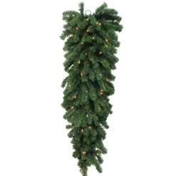 Pre-Lit Teardrops*Northlight 54" Pre-Lit Deluxe Windsor Pine Artificial Christmas Teardrop Swag - Clear Lights