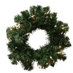 Traditional Pine Wreaths*Allstate 10" Pre-Lit Deluxe Windsor Pine Artificial Christmas Wreath - Clear Lights