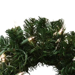 Traditional Pine Wreaths*Allstate 10" Pre-Lit Deluxe Windsor Pine Artificial Christmas Wreath - Clear Lights