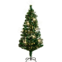 Nearly Natural 5 And 5.5 Feet Tall>5' Pre-Lit Fiber Optic Artificial Christmas Tree, Warm White Led Lights