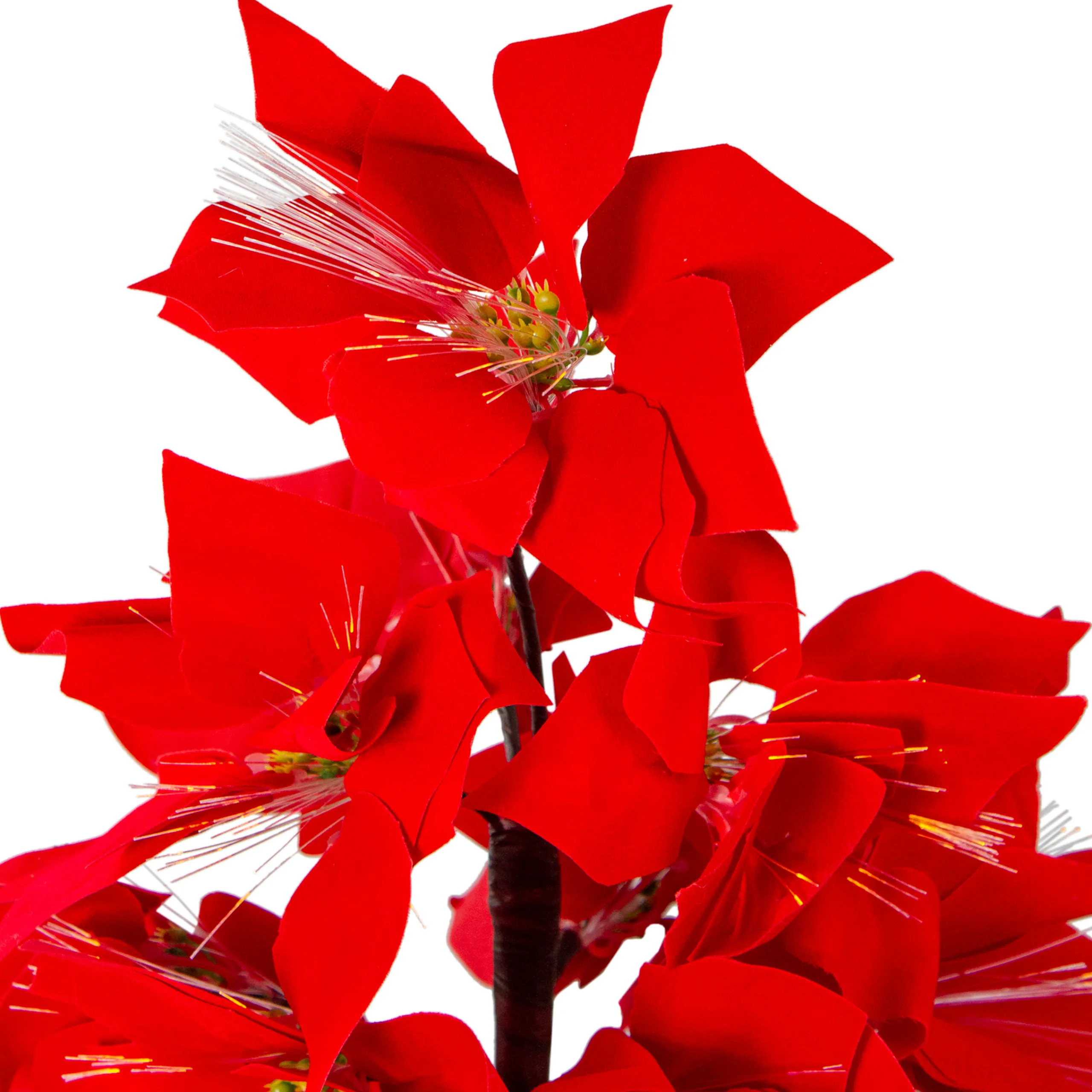 Northlight Fiber Optic Trees>4' Pre-Lit Fiber Optic Color Changing Red Poinsettia Christmas Tree