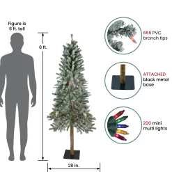 Northlight 6 And 6.5 Feet Tall>6' Pre-Lit Flocked Alpine Artificial Christmas Tree - Multi Lights