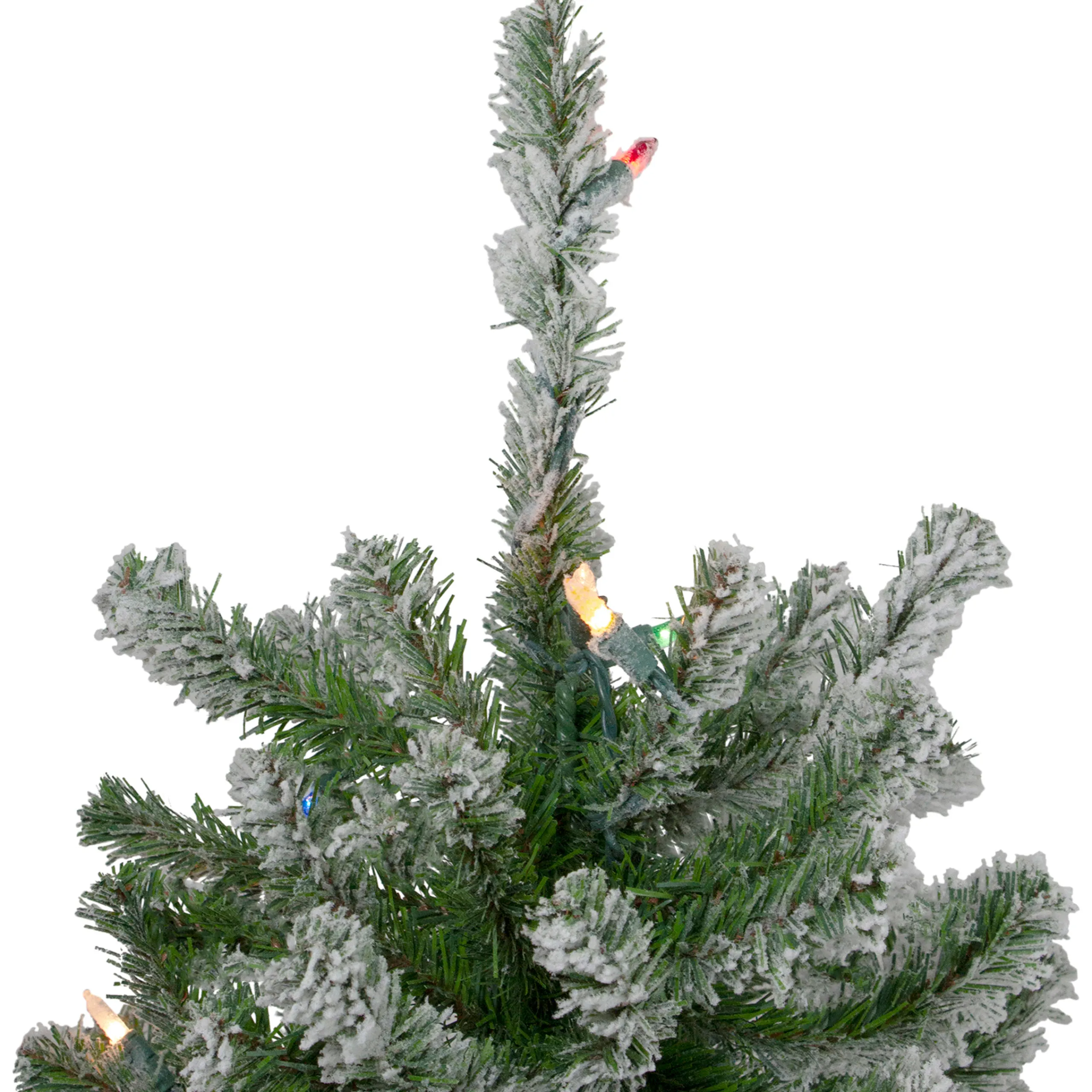 Northlight 6 And 6.5 Feet Tall>6' Pre-Lit Flocked Alpine Artificial Christmas Tree - Multi Lights