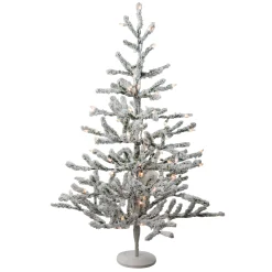 Northlight 3 And 3.5 Feet Tall>3' Pre-Lit Flocked Alpine Twig Artificial Christmas Tree - Warm White Lights