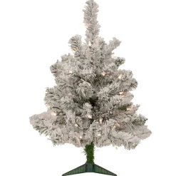 Northlight 2.5 Feet Tall And Smaller>2' Pre-Lit Flocked Madison Pine Artificial Christmas Tree, Clear Lights