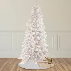 Northlight 9 And 9.5 Feet Tall>9' Pre-Lit Flocked Norway White Pine Artificial Christmas Tree, Warm White Led Lights