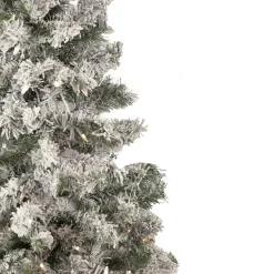 Northlight 4 And 4.5 Feet Tall>4.5' Pre-Lit Flocked Pine Medium Artificial Christmas Tree - Clear Lights