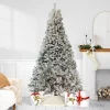 Northlight 6 And 6.5 Feet Tall>6.5' Pre-Lit Flocked Pine Medium Artificial Christmas Tree - Clear Lights