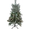 Northlight 4 And 4.5 Feet Tall>4.5' Pre-Lit Flocked Whistler Noble Fir Artificial Christmas Tree, Clear Lights