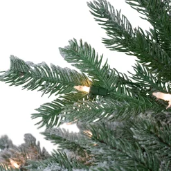 Northlight 4 And 4.5 Feet Tall>4.5' Pre-Lit Flocked Whistler Noble Fir Artificial Christmas Tree, Clear Lights