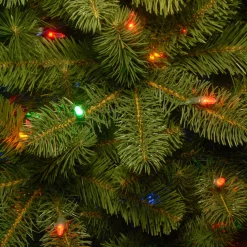 National Tree Company 4 And 4.5 Feet Tall>4.5' Pre-Lit Full Downswept Douglas Fir Artificial Christmas Tree, Multi-Color Lights