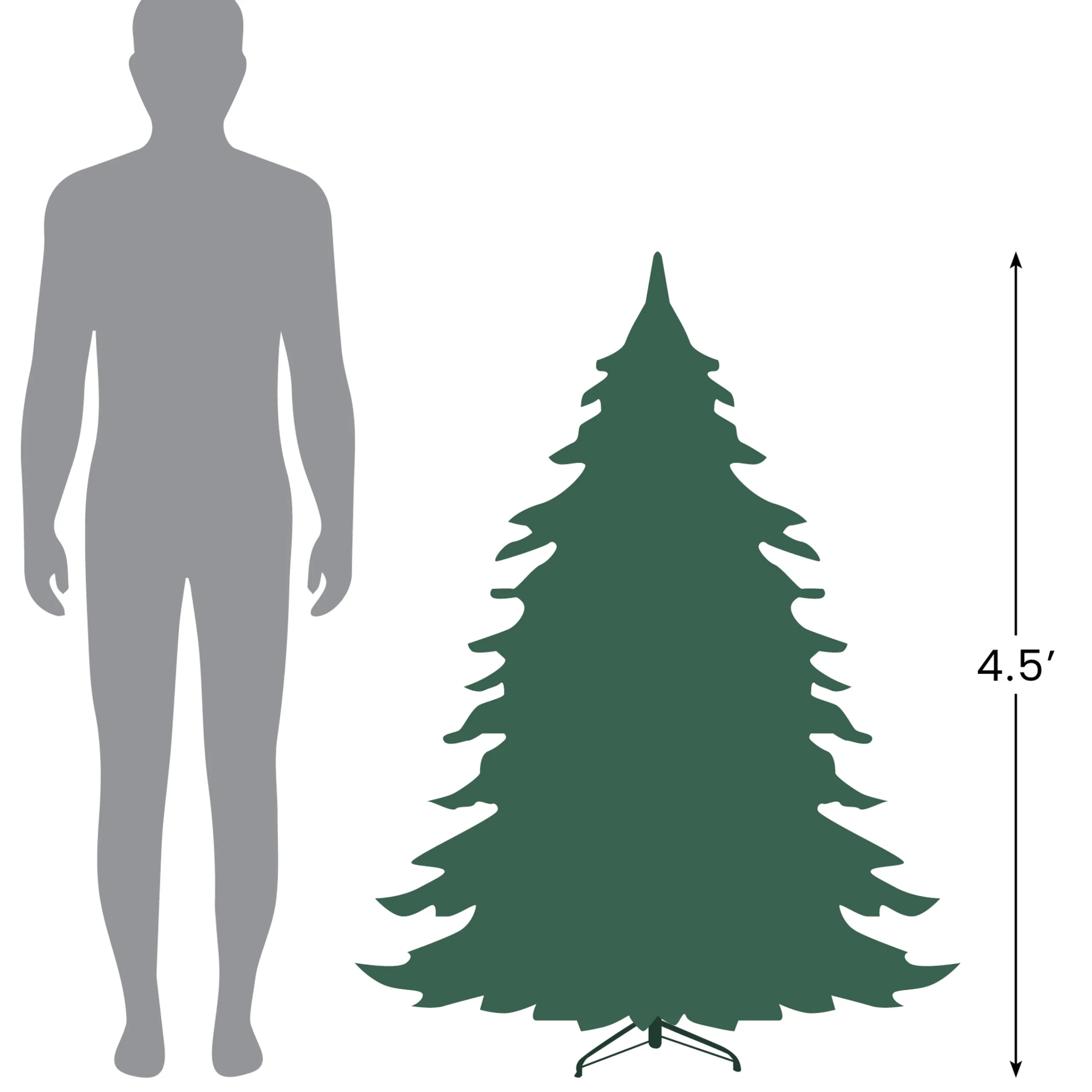 Northlight 4 And 4.5 Feet Tall>4.5' Pre-Lit Full Fairbanks Alpine Artificial Christmas Tree - Clear Lights