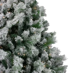 Northlight 6 And 6.5 Feet Tall>6.5' Pre-Lit Full Flocked Somerset Spruce Artificial Christmas Tree - Clear Lights
