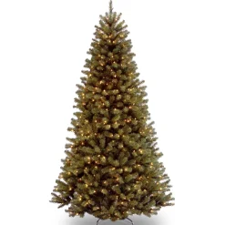National Tree Company 9 And 9.5 Feet Tall>9' Pre-Lit Full North Valley Spruce Artificial Christmas Tree, Clear Lights