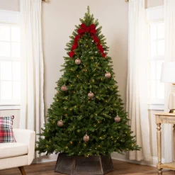 Northlight 7 And 7.5 Feet Tall>7.5' Pre-Lit Full Northern Pine Artificial Christmas Tree, Clear Lights