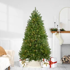 Northlight 6 And 6.5 Feet Tall>6.5' Pre-Lit Full Northern Pine Artificial Christmas Tree - Warm Clear Led Lights