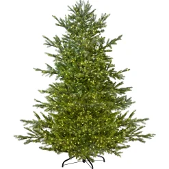 Northlight 6 And 6.5 Feet Tall>6.5' Pre-Lit Full Oregon Noble Fir Artificial Christmas Tree - Warm White Led Lights