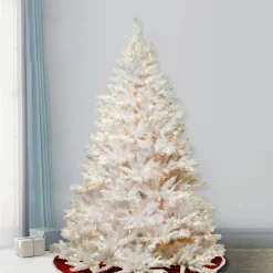 National Tree Company White Trees>7.5' Pre-Lit Full Winchester Pine Christmas Tree, Multicolor Lights